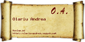 Olariu Andrea névjegykártya
